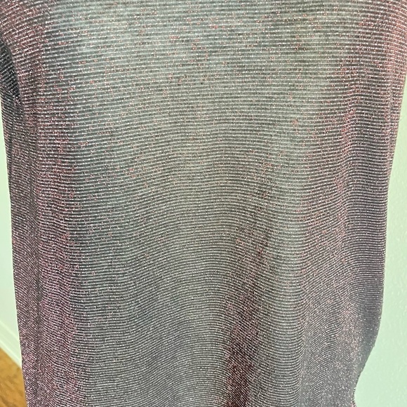 Scotch & Soda Women's Black & Red Shiny Mesh Top, Size L - Picture 3 of 4